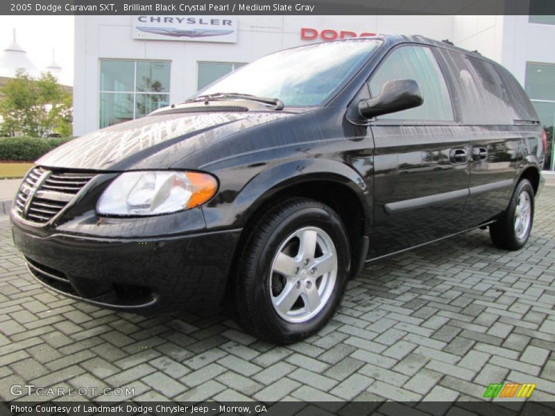 Brilliant Black Crystal Pearl / Medium Slate Gray 2005 Dodge Caravan SXT