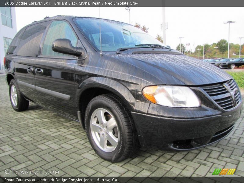 Brilliant Black Crystal Pearl / Medium Slate Gray 2005 Dodge Caravan SXT