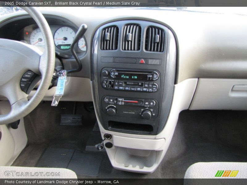Brilliant Black Crystal Pearl / Medium Slate Gray 2005 Dodge Caravan SXT