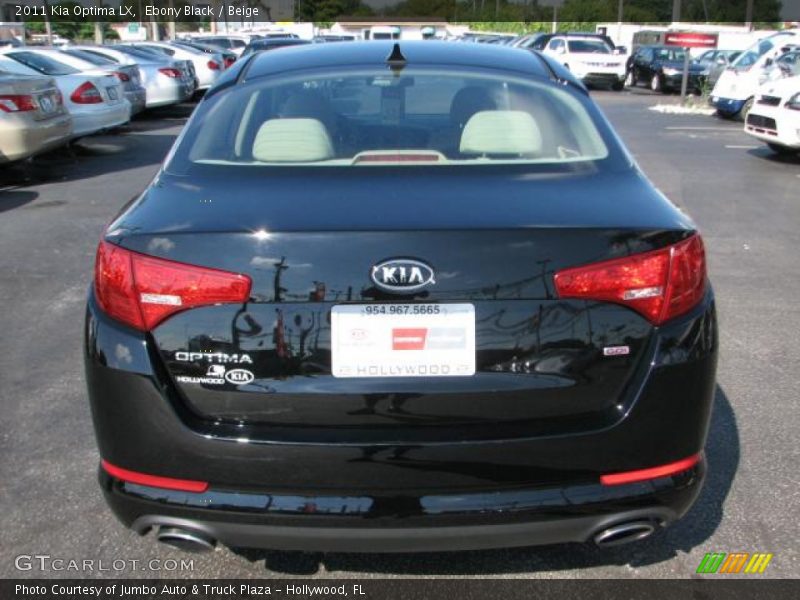 Ebony Black / Beige 2011 Kia Optima LX