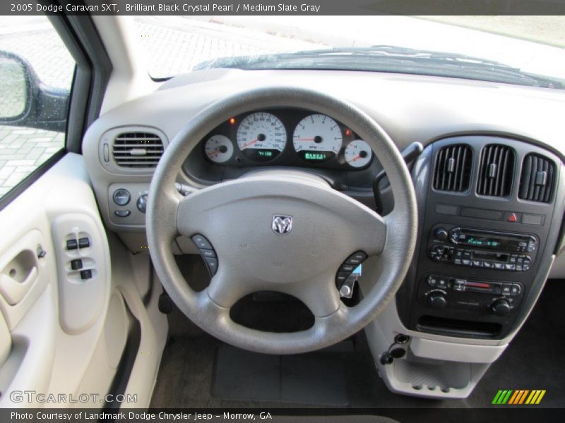 Brilliant Black Crystal Pearl / Medium Slate Gray 2005 Dodge Caravan SXT
