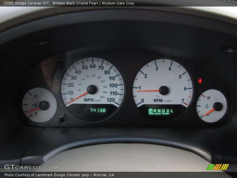 Brilliant Black Crystal Pearl / Medium Slate Gray 2005 Dodge Caravan SXT