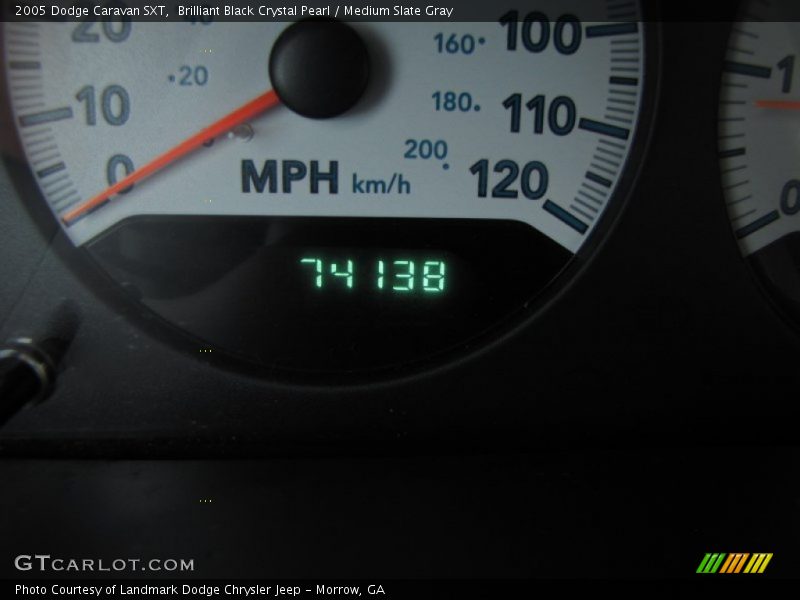 Brilliant Black Crystal Pearl / Medium Slate Gray 2005 Dodge Caravan SXT