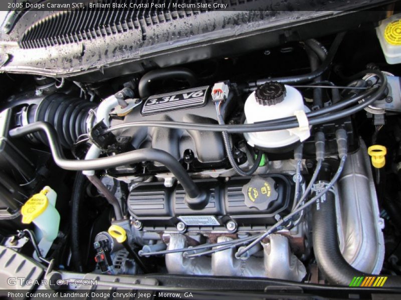 Brilliant Black Crystal Pearl / Medium Slate Gray 2005 Dodge Caravan SXT