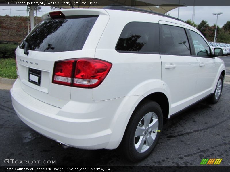 White / Black/Light Frost Beige 2012 Dodge Journey SE