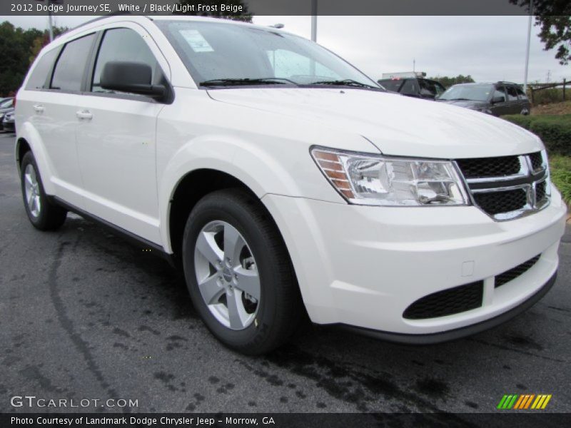 White / Black/Light Frost Beige 2012 Dodge Journey SE