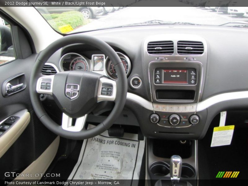White / Black/Light Frost Beige 2012 Dodge Journey SE