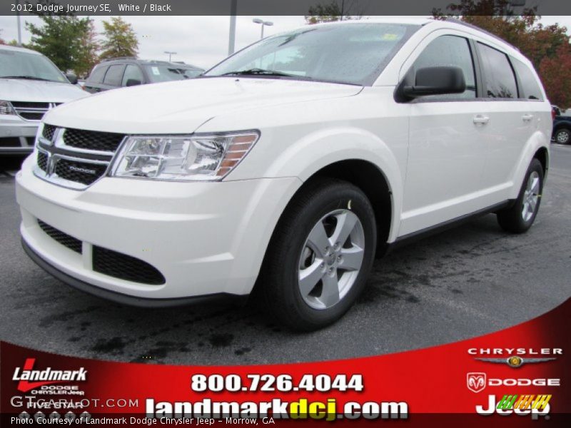 White / Black 2012 Dodge Journey SE