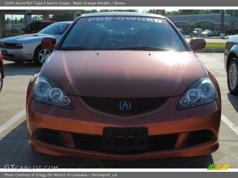 Blaze Orange Metallic / Ebony 2006 Acura RSX Type S Sports Coupe
