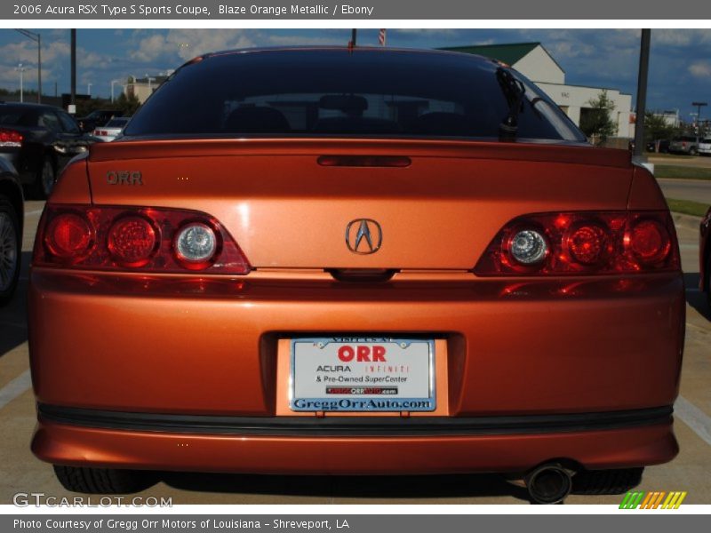 Blaze Orange Metallic / Ebony 2006 Acura RSX Type S Sports Coupe