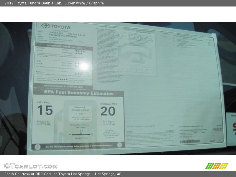 Super White / Graphite 2012 Toyota Tundra Double Cab