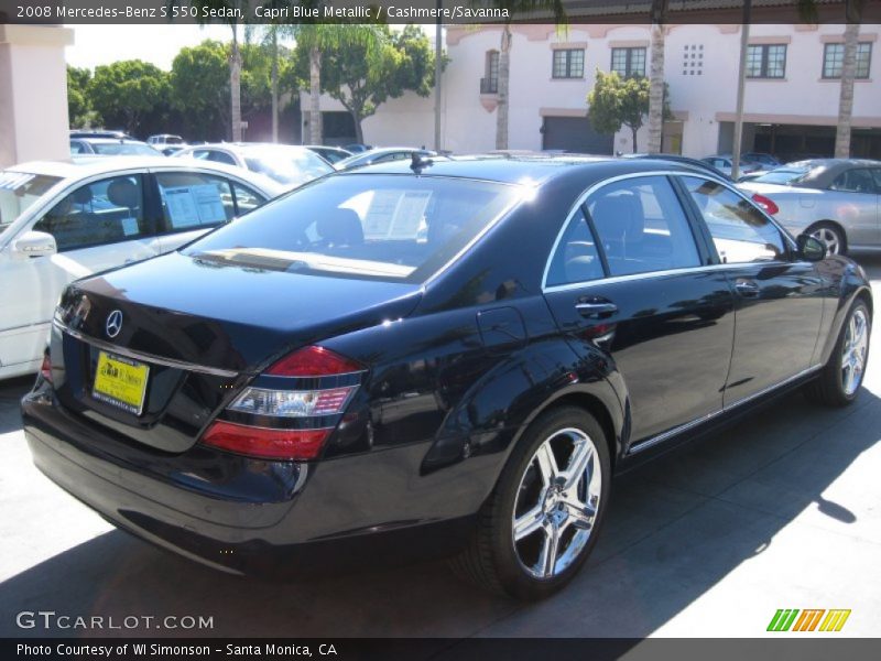 Capri Blue Metallic / Cashmere/Savanna 2008 Mercedes-Benz S 550 Sedan