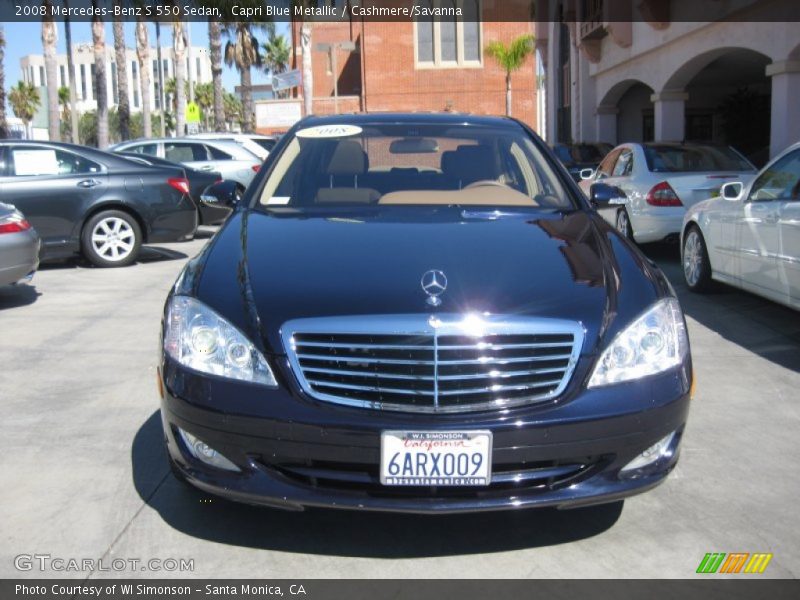 Capri Blue Metallic / Cashmere/Savanna 2008 Mercedes-Benz S 550 Sedan