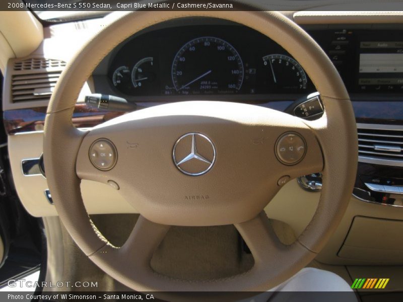 Capri Blue Metallic / Cashmere/Savanna 2008 Mercedes-Benz S 550 Sedan