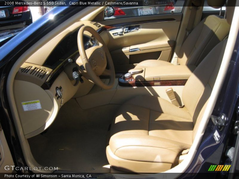 Capri Blue Metallic / Cashmere/Savanna 2008 Mercedes-Benz S 550 Sedan
