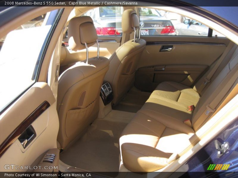 Capri Blue Metallic / Cashmere/Savanna 2008 Mercedes-Benz S 550 Sedan