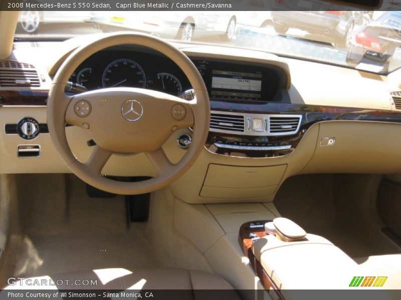 Capri Blue Metallic / Cashmere/Savanna 2008 Mercedes-Benz S 550 Sedan