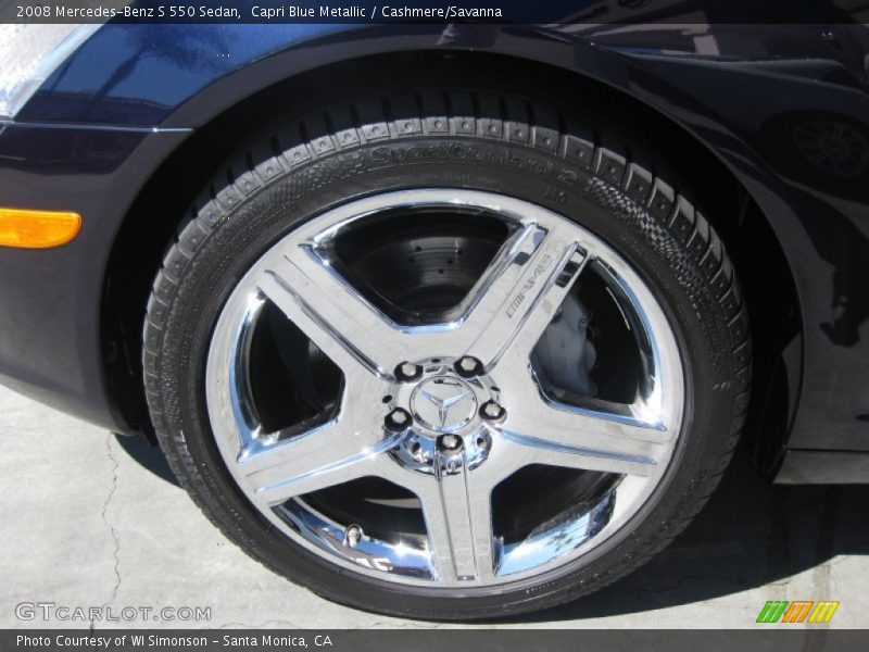 Capri Blue Metallic / Cashmere/Savanna 2008 Mercedes-Benz S 550 Sedan