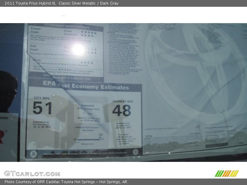 Classic Silver Metallic / Dark Gray 2011 Toyota Prius Hybrid III