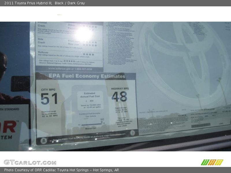 Black / Dark Gray 2011 Toyota Prius Hybrid III