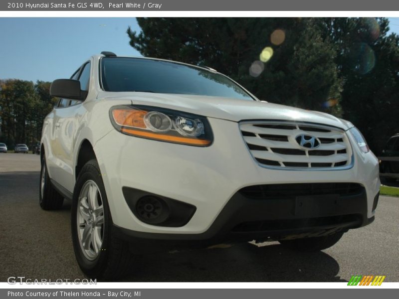 Pearl White / Gray 2010 Hyundai Santa Fe GLS 4WD