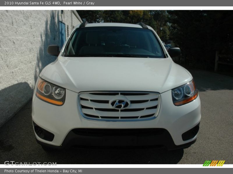 Pearl White / Gray 2010 Hyundai Santa Fe GLS 4WD