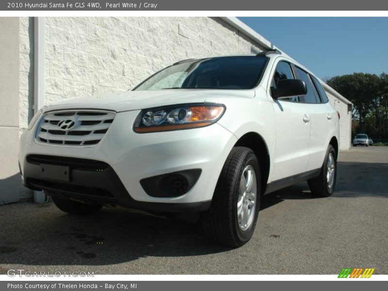 Pearl White / Gray 2010 Hyundai Santa Fe GLS 4WD