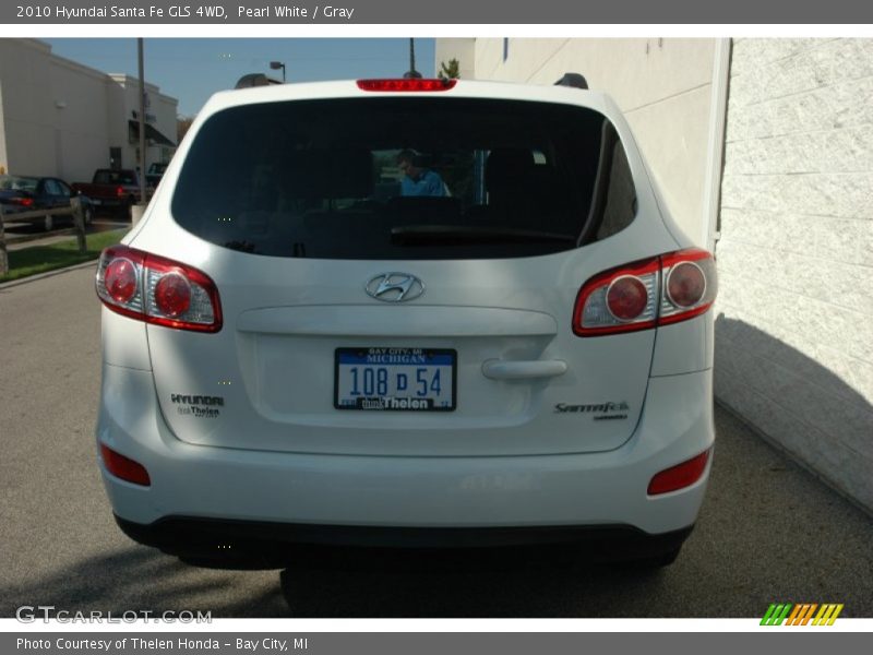Pearl White / Gray 2010 Hyundai Santa Fe GLS 4WD