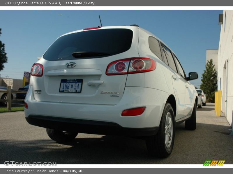 Pearl White / Gray 2010 Hyundai Santa Fe GLS 4WD