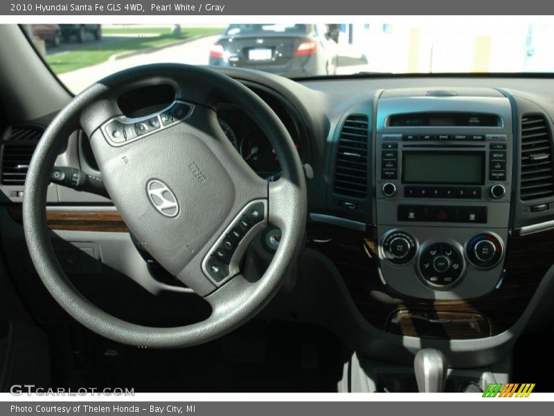 Pearl White / Gray 2010 Hyundai Santa Fe GLS 4WD