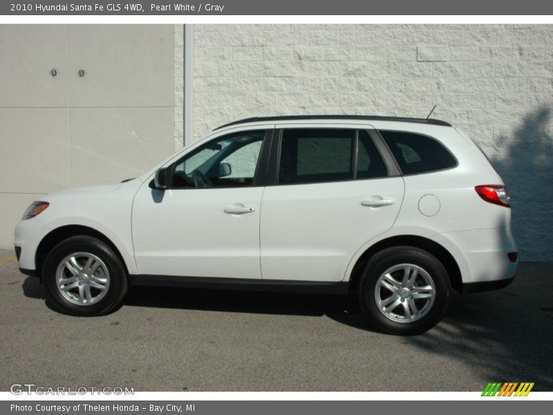 Pearl White / Gray 2010 Hyundai Santa Fe GLS 4WD