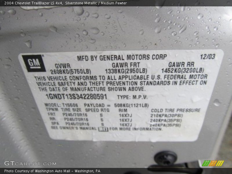 Silverstone Metallic / Medium Pewter 2004 Chevrolet TrailBlazer LS 4x4