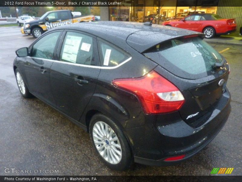Black / Charcoal Black Leather 2012 Ford Focus Titanium 5-Door