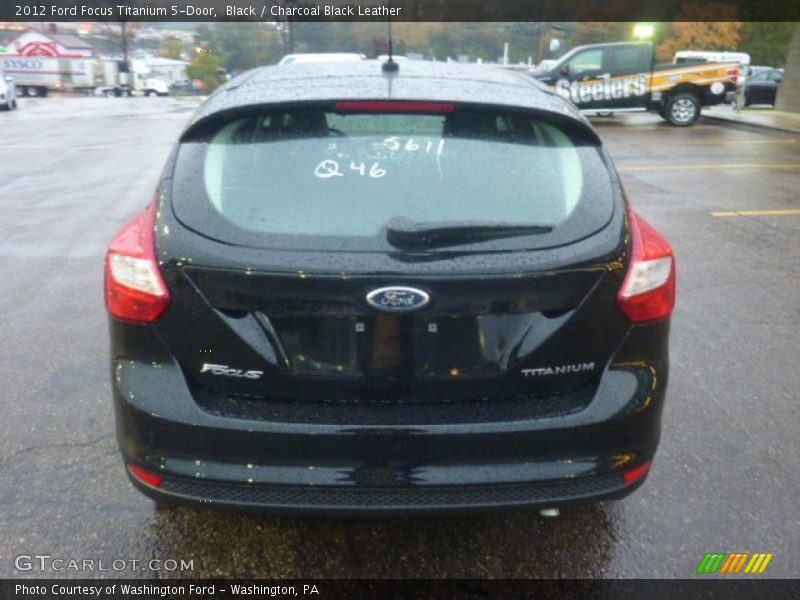 Black / Charcoal Black Leather 2012 Ford Focus Titanium 5-Door