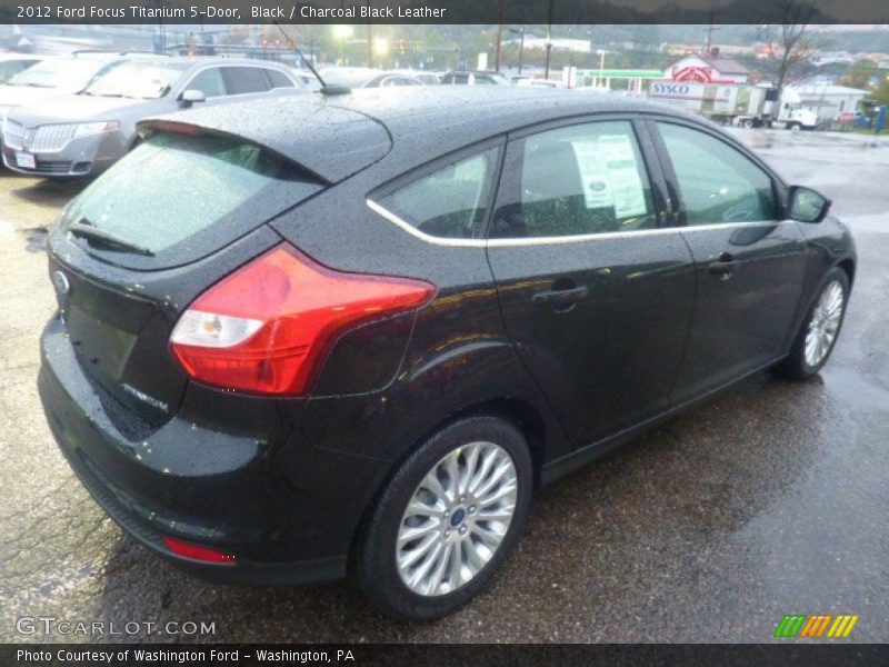 Black / Charcoal Black Leather 2012 Ford Focus Titanium 5-Door