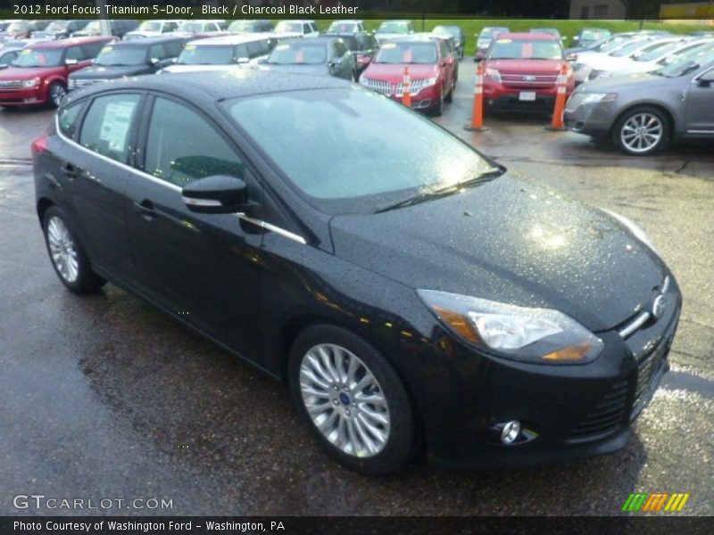 Black / Charcoal Black Leather 2012 Ford Focus Titanium 5-Door