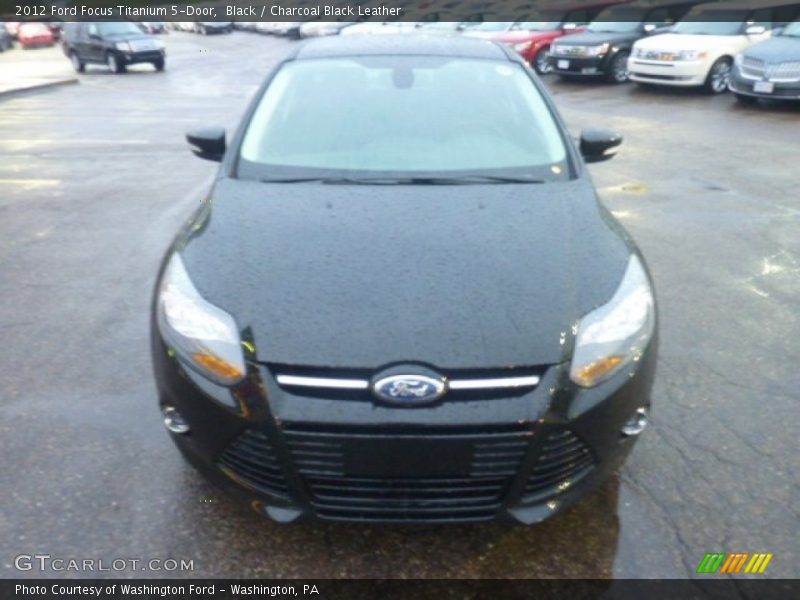 Black / Charcoal Black Leather 2012 Ford Focus Titanium 5-Door
