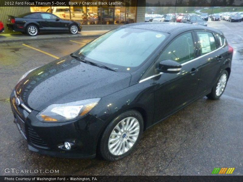 Black / Charcoal Black Leather 2012 Ford Focus Titanium 5-Door
