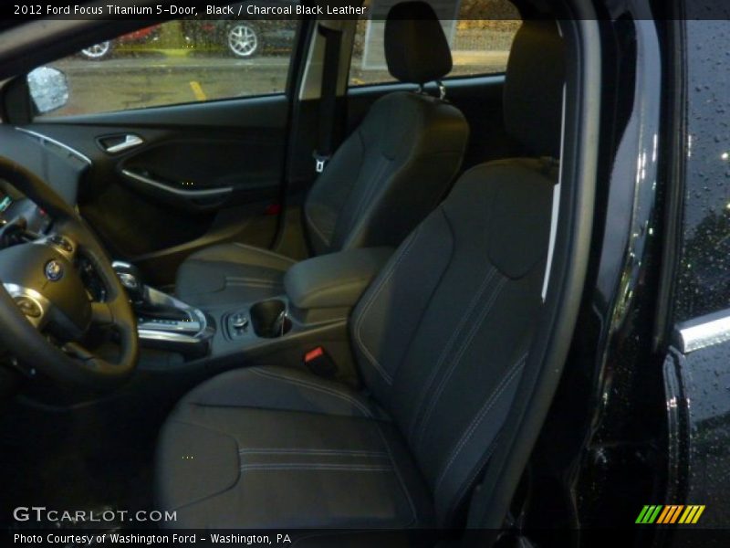 Black / Charcoal Black Leather 2012 Ford Focus Titanium 5-Door