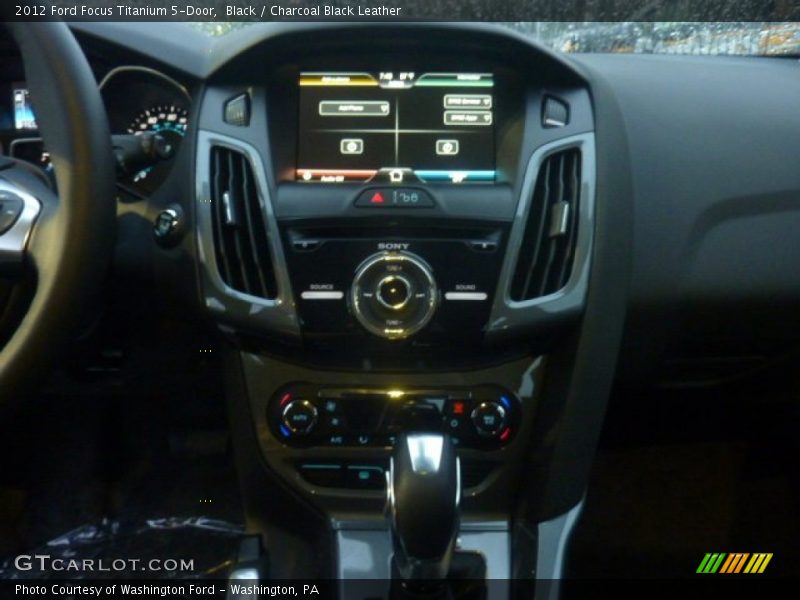 Black / Charcoal Black Leather 2012 Ford Focus Titanium 5-Door