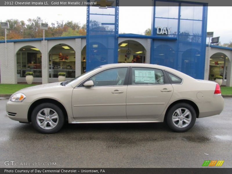 Gold Mist Metallic / Neutral 2012 Chevrolet Impala LS