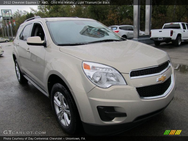 Gold Mist Metallic / Light Titanium/Jet Black 2012 Chevrolet Equinox LT AWD