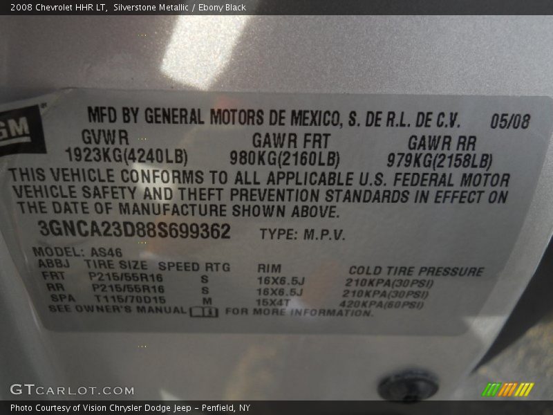 Silverstone Metallic / Ebony Black 2008 Chevrolet HHR LT