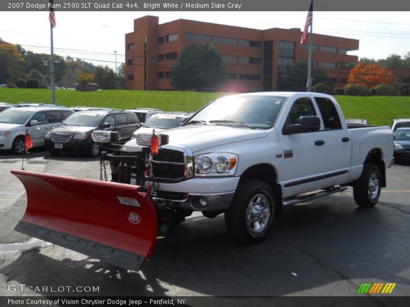 Bright White / Medium Slate Gray 2007 Dodge Ram 2500 SLT Quad Cab 4x4