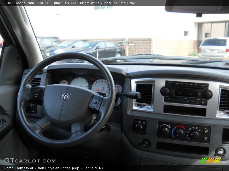 Bright White / Medium Slate Gray 2007 Dodge Ram 2500 SLT Quad Cab 4x4