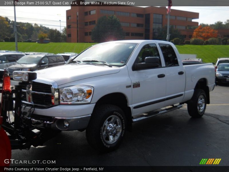 Bright White / Medium Slate Gray 2007 Dodge Ram 2500 SLT Quad Cab 4x4