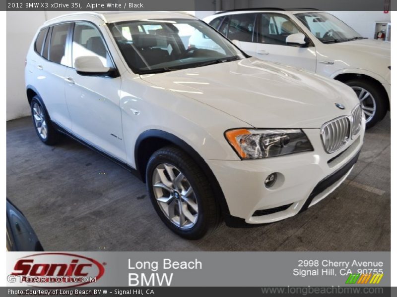 Alpine White / Black 2012 BMW X3 xDrive 35i