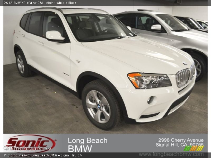 Alpine White / Black 2012 BMW X3 xDrive 28i