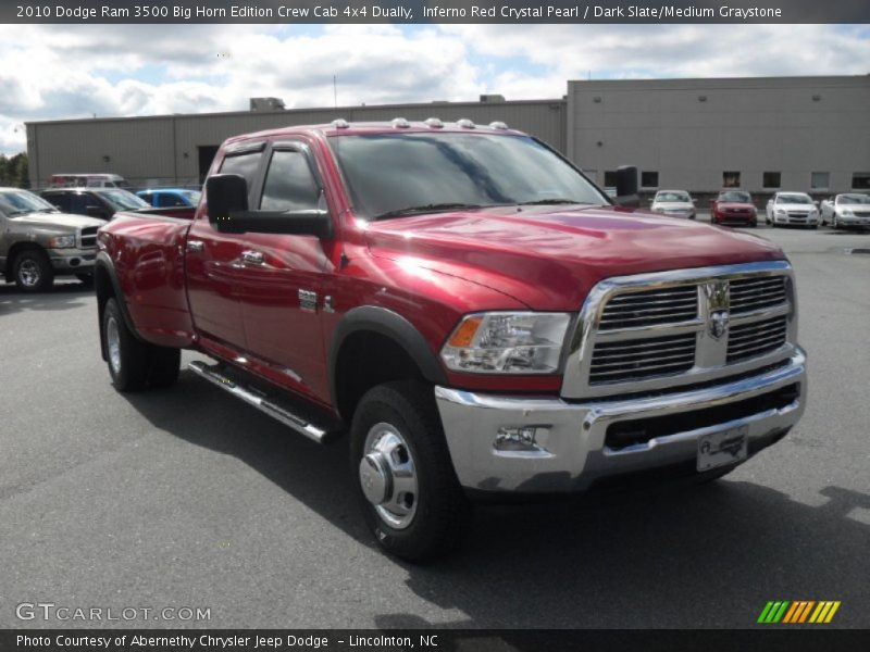 Inferno Red Crystal Pearl / Dark Slate/Medium Graystone 2010 Dodge Ram 3500 Big Horn Edition Crew Cab 4x4 Dually