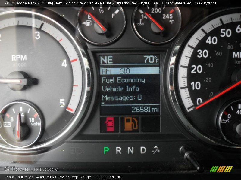 Inferno Red Crystal Pearl / Dark Slate/Medium Graystone 2010 Dodge Ram 3500 Big Horn Edition Crew Cab 4x4 Dually